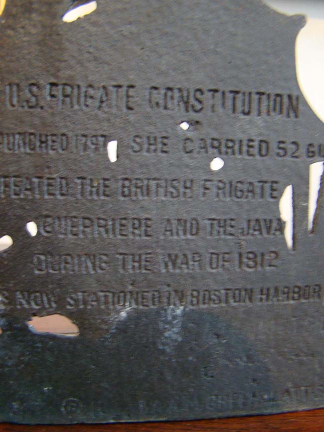 A pair of U.S.S. Constitution bookends by Greenblat Studios of Boston circa 1926 — image 3